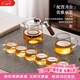 憶壺茶（YIHUTEA） 整套茶具玻璃茶壺套裝帶過(guò)濾泡茶壺功夫茶杯套組辦公室喝茶杯子 玻璃茶具套裝 8件