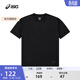 亞瑟士ASICS運動(dòng)T恤男子女子跑步短袖透氣舒適中性運動(dòng)上衣2203A209-001 黑色 L