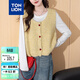唐獅2025秋冬百搭別致紐扣開(kāi)衫馬甲女外穿高級感百搭氣質(zhì)溫柔上衣