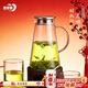 青蘋(píng)果耐熱玻璃涼水壺1.95升大容量 可加熱燒水壺 泡茶煮涼茶壺冷水壺