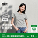 森馬短袖T恤女短款字母插肩袖緊身2025夏季新款時(shí)尚燙鉆衣服氣質(zhì) 中花灰00510 M