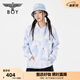 BOY LONDON春季情侶裝潮牌街頭潮酷寬松滿(mǎn)印連帽套頭衛衣N04001 藍色 L
