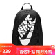 耐克（NIKE）男女雙肩包背包 大容量旅行包電腦書(shū)包休閑包DV1296-010 黑白