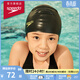 速比濤（Speedo）青少年兒童泳帽加大長(cháng)發(fā)適用純色硅膠泳帽男女童通用 黑色/綠色