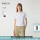 PRICH【絲光棉】淡人時(shí)髦褶皺短袖T恤2025夏新款設計感寬松上衣女 39象牙白色 S (160)