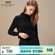 珍貝女羊絨衫秋冬新款大紅木耳領(lǐng)半高領(lǐng)長(cháng)袖打底衫TM5948 黑色 L (105碼)