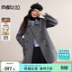 尚都比拉100%羊毛雙排扣毛呢大衣女冬季女裝加厚保暖中長(cháng)款通勤雙面呢外套