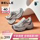 百麗（Belle）拼接撞色老爹鞋女商場(chǎng)同款增高厚底休閑鞋E4Q1DCM5 米色 39 (245mm)