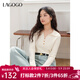 LAGOGO米白色溫柔百搭針織衫女拉谷谷2025年春季新款V領(lǐng)長(cháng)袖毛衣 米色 L