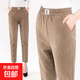 春秋休閑褲新款高腰寬松哈倫褲大碼寬松顯瘦長(cháng)褲薄款顯瘦松緊腰圍 卡其色 3XL 建議115-130斤