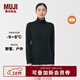 MUJI女式 棉厚款高領(lǐng)長(cháng)袖T恤上衣打底衫女款內搭秋衣保暖內衣FCD15C5A 黑色 M （160/84A）