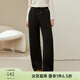 纖莉秀【直筒闊腿褲寬松鐮刀香蕉褲】大碼女裝加絨褲子胖mm冬新款0692 黑色 3XL