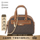 MICHAEL KORS新品 女士迷你保齡球包鏈條包手提單肩斜挎包MK女包禮物女32F3G6W C0B BRN ACORN深棕色/橡果棕老花