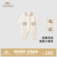 英氏（YEEHOO）【商場(chǎng)同款】嬰兒夾棉連體衣秋冬燈芯絨嬰兒衣服女童爬服新款 淺梨黃 90cm (建議1-2歲)