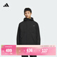 adidas拒水防風(fēng)加絨休閑連帽夾克外套男裝秋冬阿迪達斯輕運動(dòng)   黑色   L