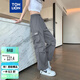 唐獅（TonLion）2025夏女工裝褲直筒寬松休閑兩穿束腳褲