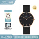 丹尼爾惠靈頓（DanielWellington）DW手表男 簡(jiǎn)約男士手表石英歐美腕表 生日禮物送男友 36MM黑盤(pán)黑色表帶DW00100307