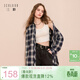 三彩2025冬季新款格紋襯衫翻領(lǐng)寬松襯衣磨毛休閑疊穿Z