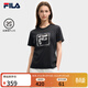 斐樂(lè ) 斐樂(lè )官方女裝針織短袖衫2025夏新款時(shí)尚休閑舒適圓領(lǐng)T恤 正黑色-BK M 165/84A/M