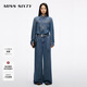 MISS SIXTY2025秋季新款萊賽爾牛仔連體褲女配腰帶復古工裝直筒褲 復古藍 L