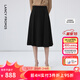 朗姿【尖貨補單】法式復古赫本風(fēng)黑色半身裙女新款傘裙高腰顯瘦a字裙 黑色 M
