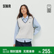 森馬（Semir）商場(chǎng)同款|長(cháng)袖襯衫女春季肌理襯衣V領(lǐng)背心2026兩件套101126105006