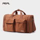 PEPL旅行包男女士旅游小輕便行李提包箱收納大容量袋子手提袋男士出差 棕色 32L