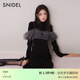 SNIDEL秋冬薄紗吊帶半高領(lǐng)針織連衣裙兩件套SWNO245065 黑色 均碼 （F）