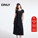 ONLY2025秋季新款潮流撞色拼接U領(lǐng)假兩件長(cháng)裙連衣裙女|125161002 H1Z 黑色 M (165) 84A