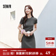 森馬（Semir）連衣裙女收腰T恤裙小心機夏季2025新款繡花圓領(lǐng)短裙簡(jiǎn)約休閑 深花灰00120 S