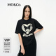 MO&Co.短袖T恤KUROMI聯(lián)名春褪色印花棉質(zhì)寬松MBE1TEET01 黑色 M /165