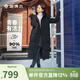 坦博爾馬年新款羽絨服女長(cháng)款過(guò)膝可脫卸帽時(shí)尚保暖加厚外套TBF550836T 黑色 L 170/92A
