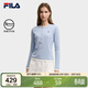 FILA斐樂(lè )官方女子針織長(cháng)袖衫2025冬時(shí)尚假兩件休閑修身亨利衫
