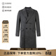 杰尼亞（Zegna）新品 男士羊毛混紡雙排扣中長(cháng)款大衣上衣外套男裝禮物男 4DG4G0 698711A6 深灰色 52 /xl