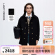 朗姿羊毛復古學(xué)院風(fēng)雙排扣毛呢外套氣質(zhì)高級感大衣冬季新款 黑色 S