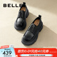 百麗（Belle）百搭牛津鞋女通商場(chǎng)同款通勤厚底小皮鞋B1Q1DCM4預售 黑色 36 (230mm)