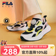 FILA兒童跑步鞋2025年秋季新款男女小童旋鈕復古運動(dòng)休閑鞋 黑/精靈黃-BE 32 內長(cháng)20.0cm
