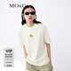MO&Co.春夏卡通刺繡小黃鴨高領(lǐng)內搭上衣短袖T恤女黑色白色內搭 C11米白 S