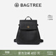 BAGTREE包包樹(shù)采風(fēng)包雙肩包大容量通勤包真皮女士旅行包背包 黑色 高級小眾