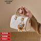 紀詩(shī)哲輕奢包包女包女士單肩包新款手提斜挎包送女友老婆生日禮物 米白拼杏 
