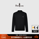 比音勒芬【18針澳洲羊毛】秋季時(shí)尚男士上衣撞色字母保暖親膚小高領(lǐng)羊毛衫 07黑 2XL /115