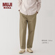 MUJI男式 水洗棉輕便褲男士長(cháng)褲子冬季款男裝直筒褲休閑 AE0YZA5A 米色 M (170/80A)