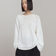322 WORKHOUSE純棉白色寬松長(cháng)袖針織衫上衣女2026新款春季薄款微透罩衫t恤B265 白色 S (S/M)