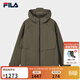 FILA 斐樂(lè )官方男士梭織外套2026春新款時(shí)尚簡(jiǎn)約舒適休閑連帽上衣 烏棕色-BN M