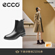 愛(ài)步（ECCO）靴子女 切爾西女靴女士女靴保暖粗跟百搭牛皮圓頭短靴 型塑266503 黑色26650301001 37