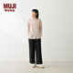 MUJI 女式 水洗平紋襯衫領(lǐng)長(cháng)袖襯衫女士襯衣女裝女款26年春季BC2O4C6S 淺粉紅色條紋 S （155/80A）