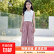 女童工裝褲夏季薄款純棉潮酷兒童運動(dòng)褲春秋新款中大童秋裝褲子 RWC-K205【粉色】春秋款 150cm