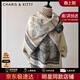 CharisKitty旗艦店圍巾女士2026新款水墨畫(huà)圍脖外搭空調房大披肩生日新年禮物 灰色Gray【限定禮盒包裝】
