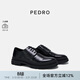 PEDRO輕奢牛皮厚底系帶男士皮鞋商務(wù)正裝鞋PM1-56380015 黑色 42