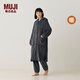MUJI女式暖柔家居長(cháng)開(kāi)衫女士睡衣上衣單件家居服25年冬季睡袍FD40CC5A 炭灰色 S  -M（160/84A）